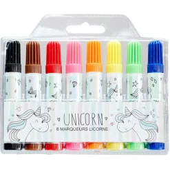 8 feutres licorne