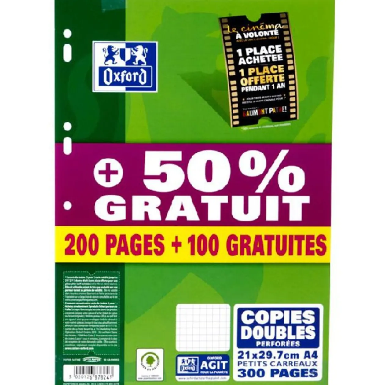 300 PAGES DOUBLES PERFOREES OXFORD