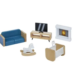 Accessoires salon maison de poupée bois x6