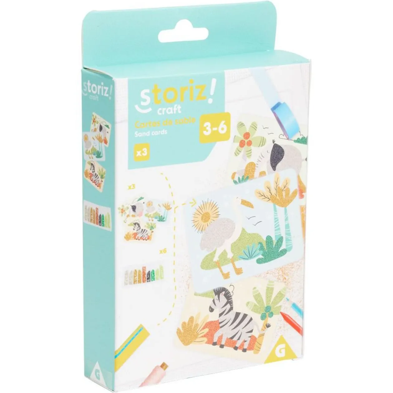 Activité image sable coloré x3