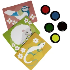 Activité peinture doigt avec 3 cartes à motif animal