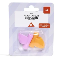 Adaptateur de crayon ou stylo pour bon positionnement doigt 2 pièces
