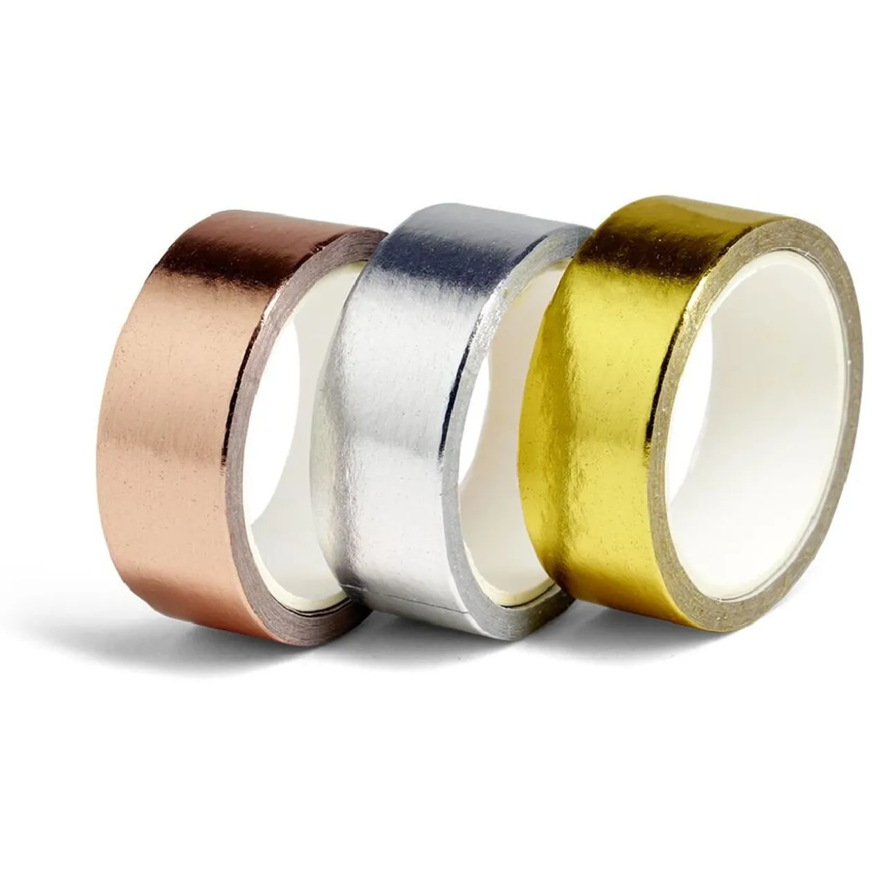 Adhésif washi tape doré argenté rose gold 5m x3