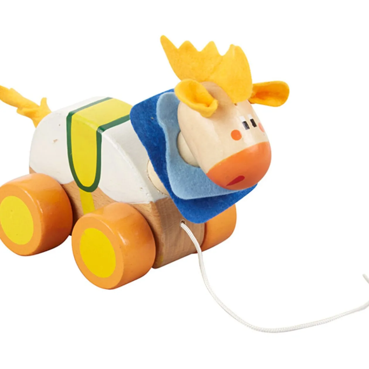 Animal à tirer en bois