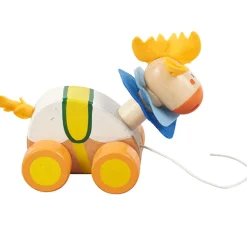 Animal à tirer en bois