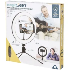 Anneau LED lumineux avec support pour smartphone