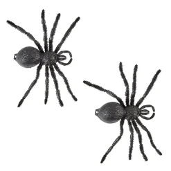 Araignée noire décoration Halloween x2