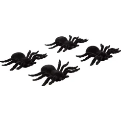 Araignée noire décoration Halloween x4