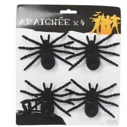 Araignée noire Halloween X 4