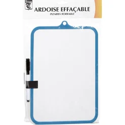 Ardoise effaçable à sec Tucson blanc et bleu