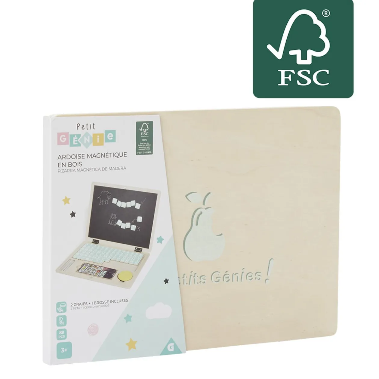 Ardoise Magnétique Ordinateur en bois