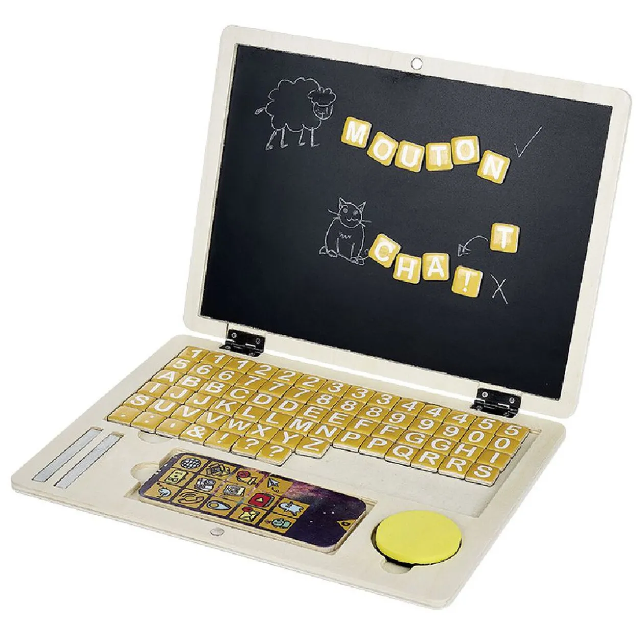 Ardoise Magnétique Ordinateur en bois