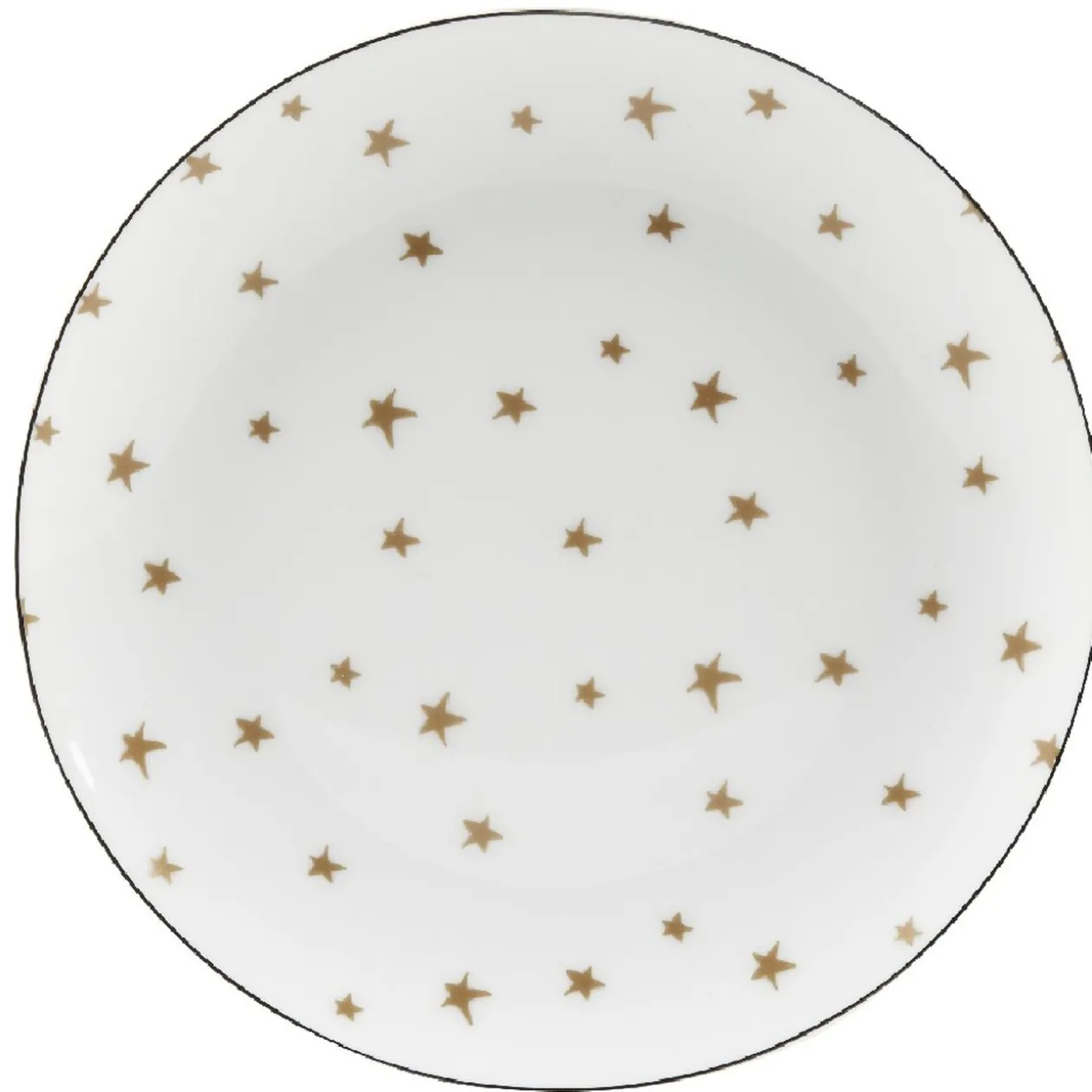 Assiette dessert blanc étoile doré x4 dans boîte décoration