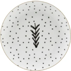 Assiette dessert blanc étoile doré x4 dans boîte décoration