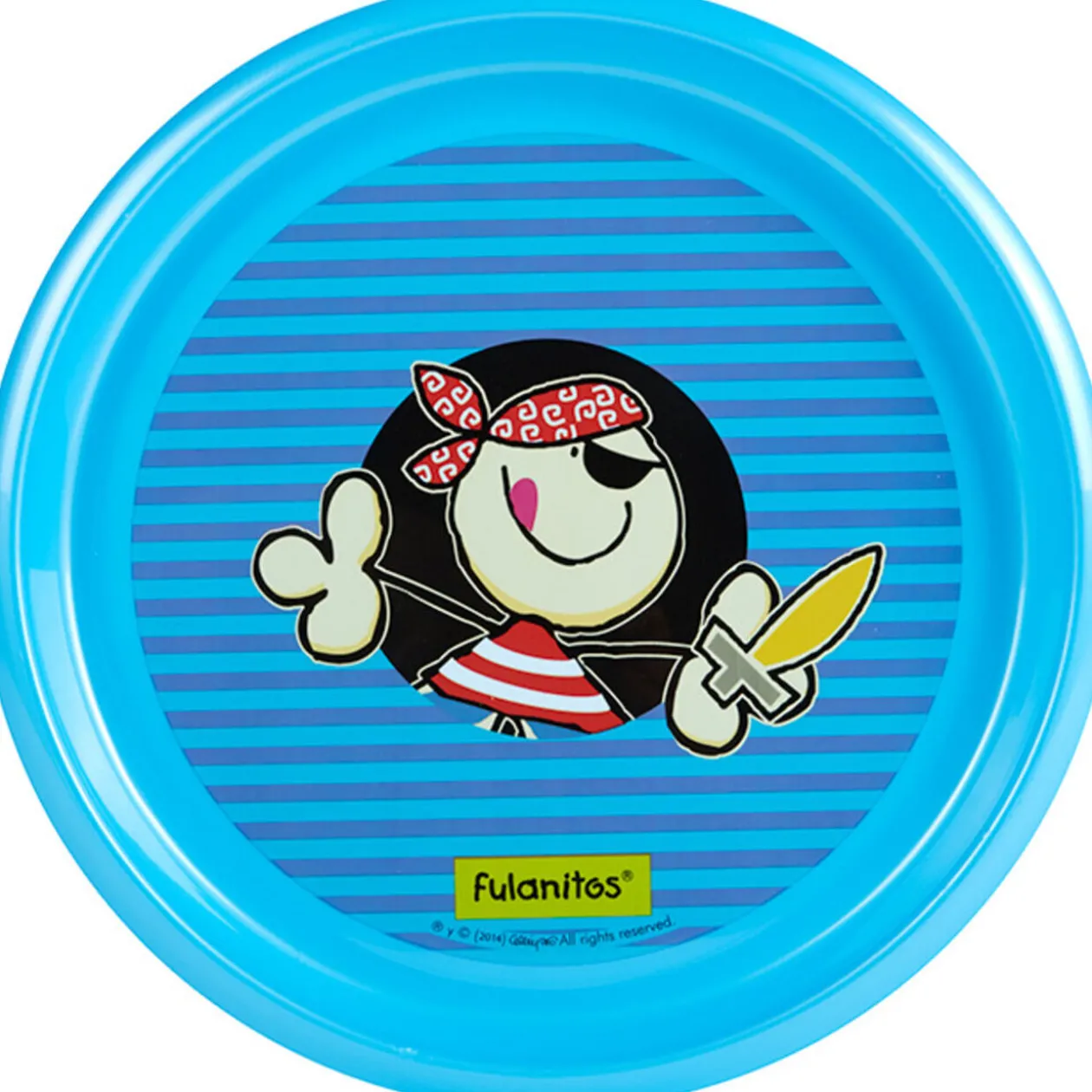 Assiette enfant plastique bleue Fulanitos