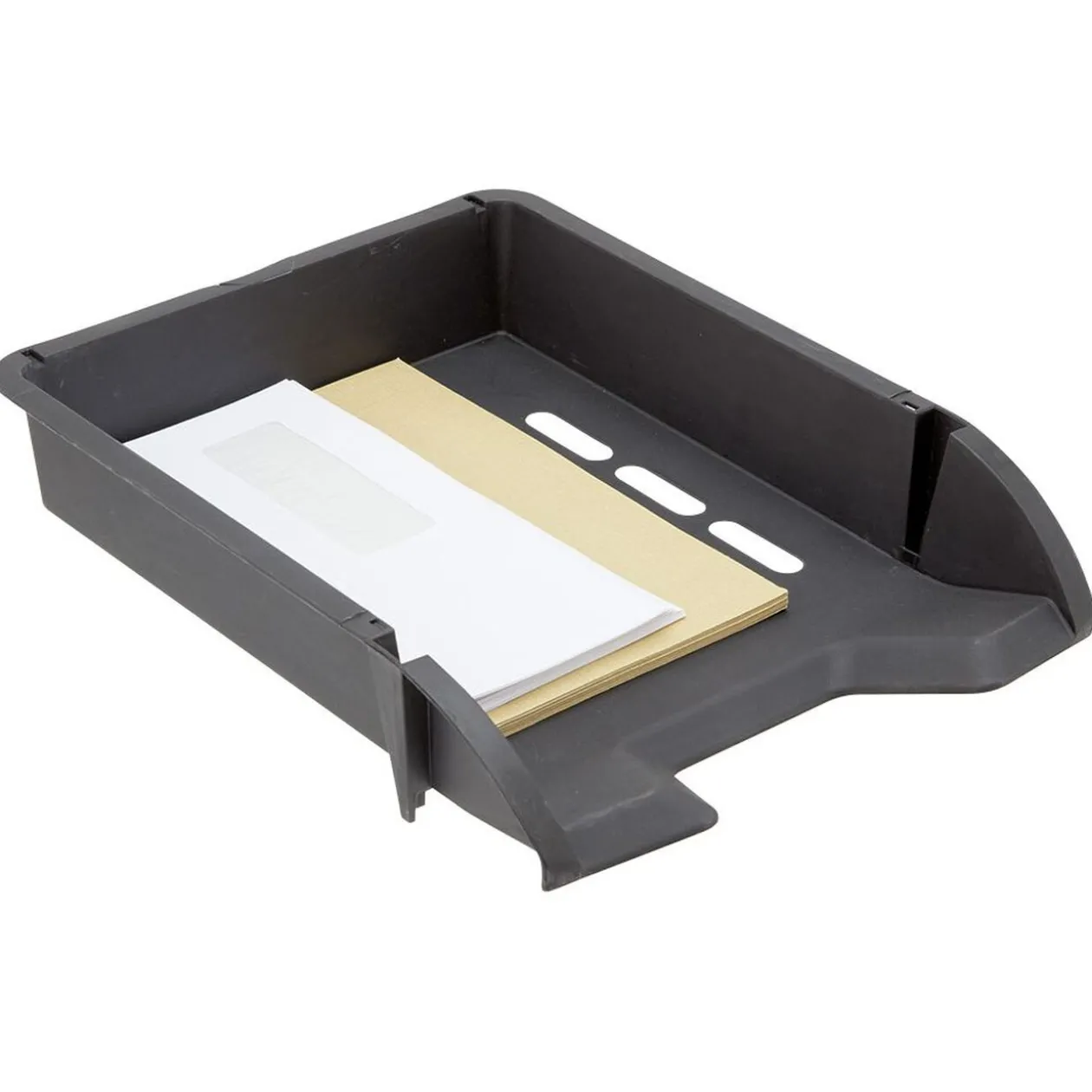 Bac à courrier empilable plastique noir