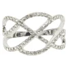 Bague entrelacé strass argenté