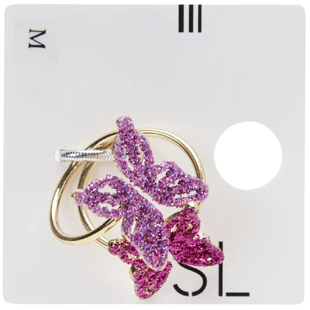 Bague métal papillon x2