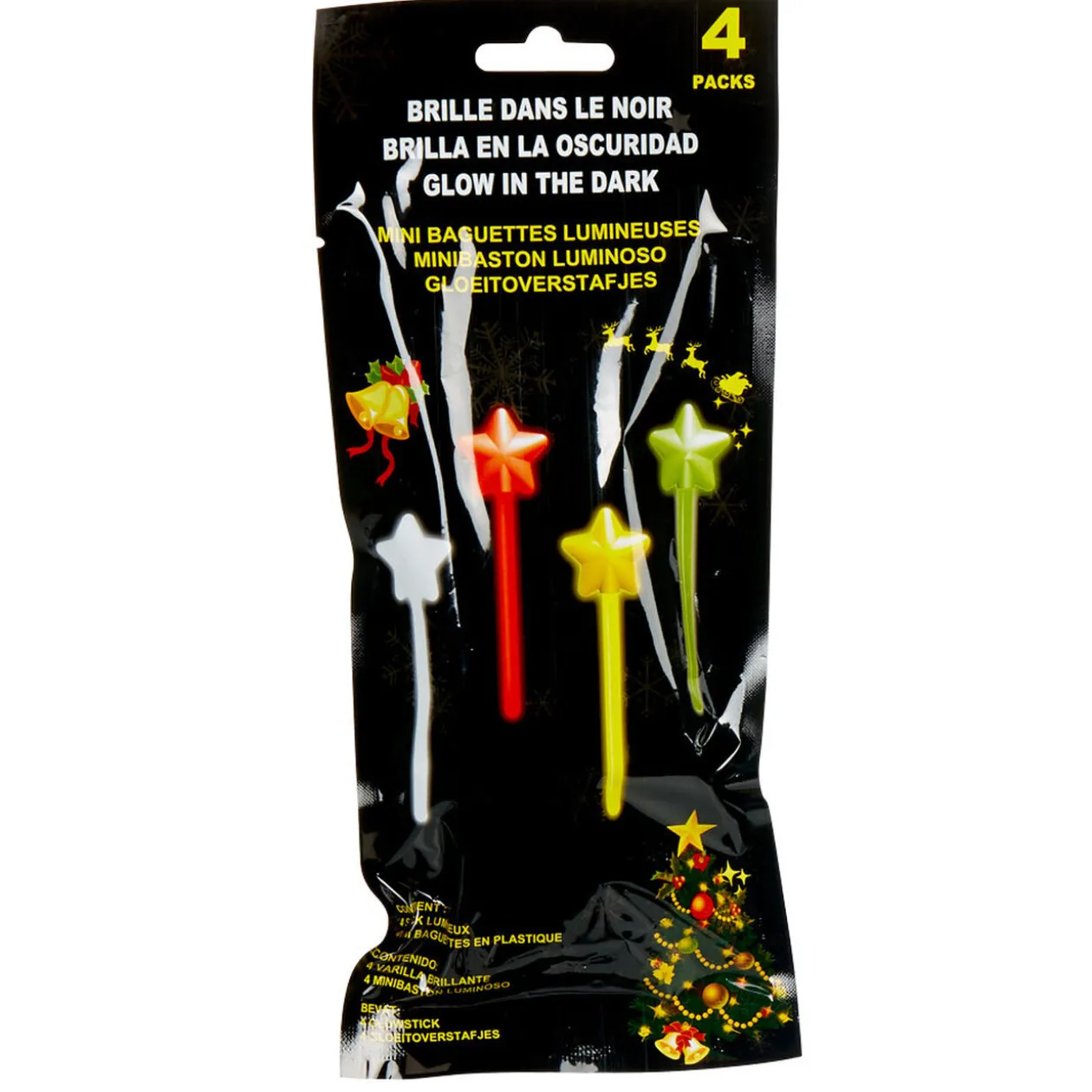 Baguette étoile lumineuse phosphorescente x4