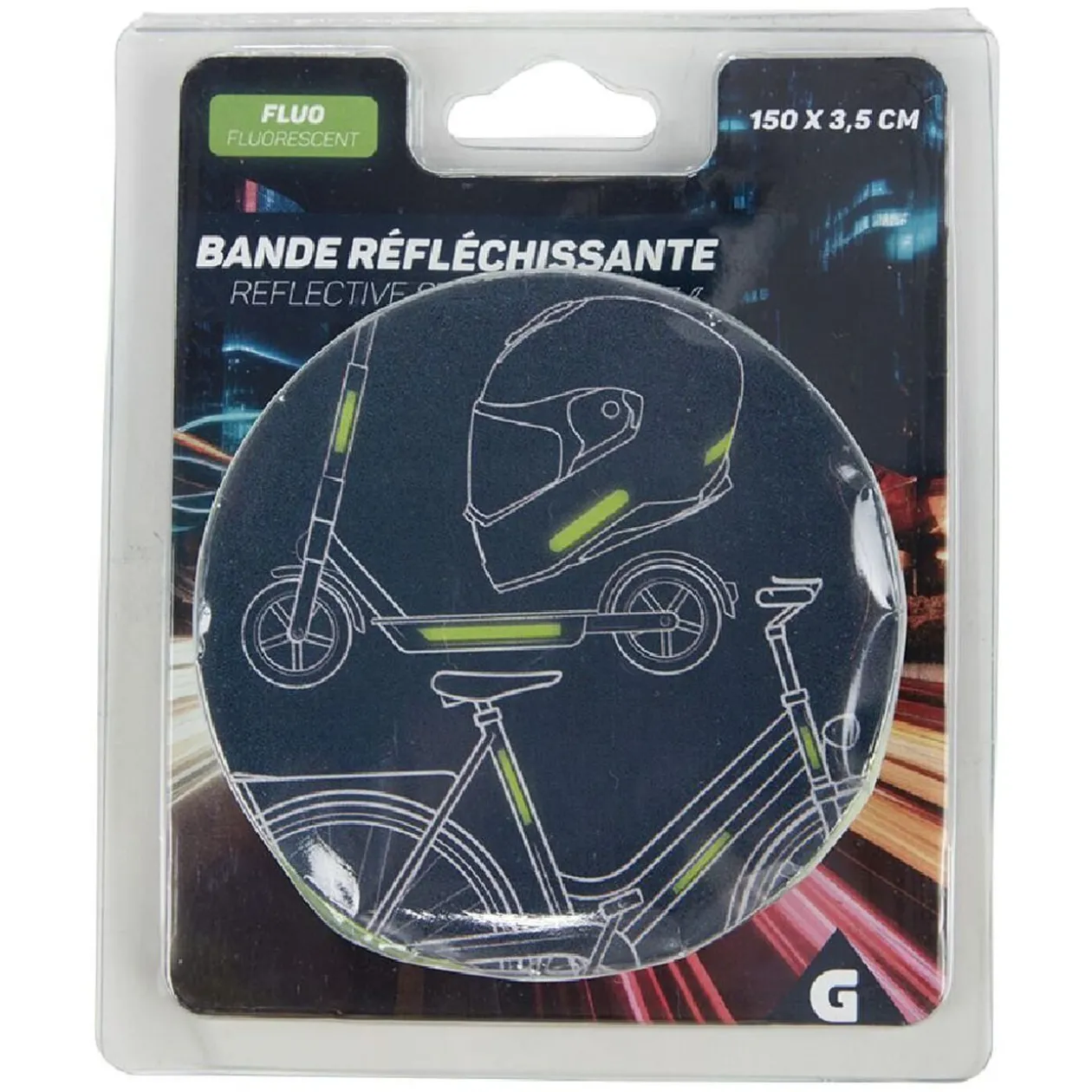 Bande réfléchissante adhésive fluo vert 1,5m