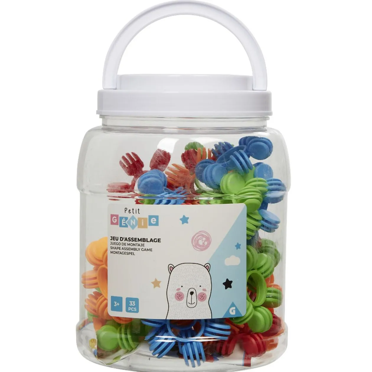 Baril créatif blocs de construction forme fleur 30 pièces