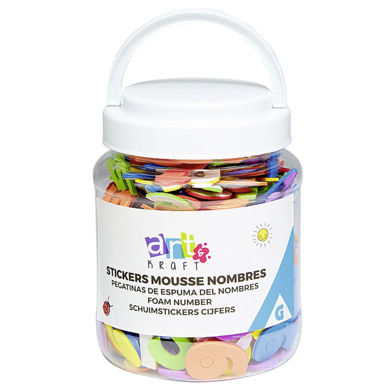Baril Créatif chiffres en mousse 360 pièces