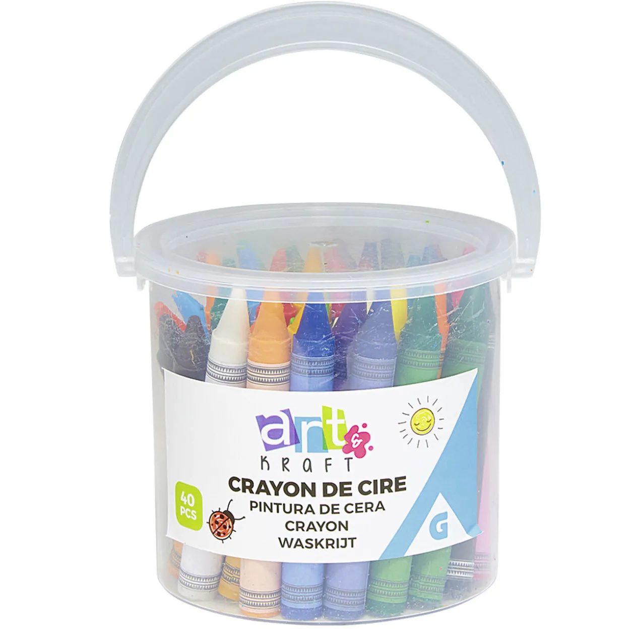 Baril Créatif crayons de cire 40 pièces