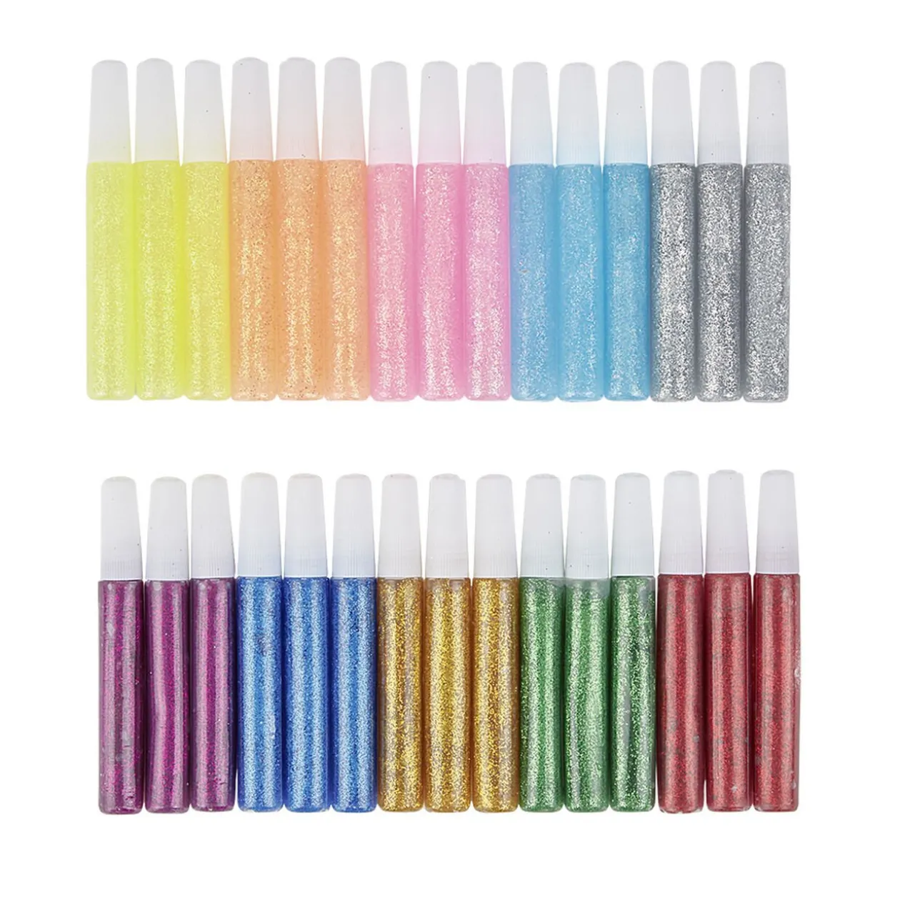 Baril Créatif tubes de colle pailletée colorée 30 pièces