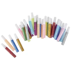 Baril Créatif tubes de colle pailletée colorée 30 pièces