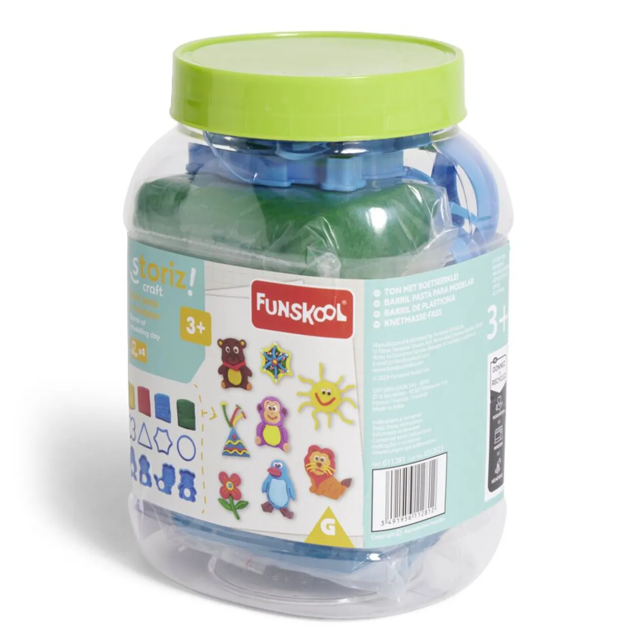 Baril de 4 pâtes à modeler 120g avec accessoires de moulage