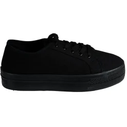 Baskets plateforme noire en toile pointure 39