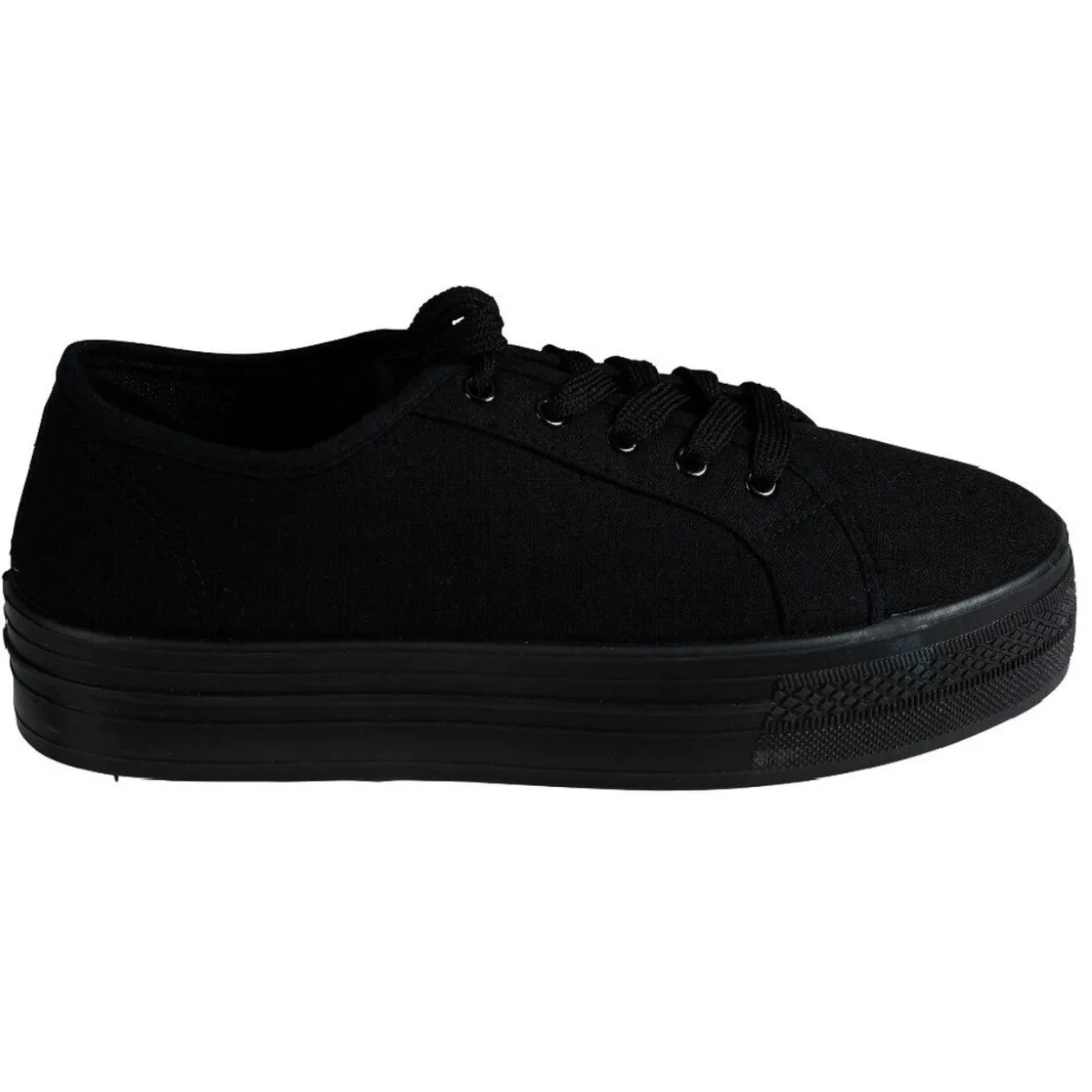 Baskets plateforme noire en toile pointure 39