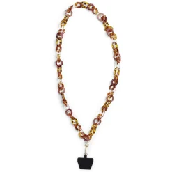 Bijou chaîne de téléphone maille en plastique multicolore L120cm