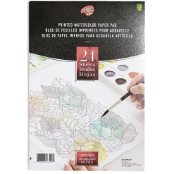 Bloc 24 feuilles imprimées pour peinture aquarelle 20x29,5cm