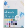 Bloc de 24 feuilles à dessin 24x34cm papier multicolore 270g