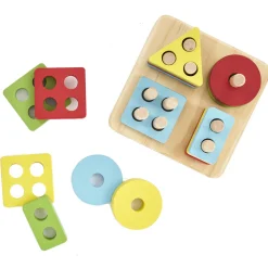 Bloc de construction en bois coloré