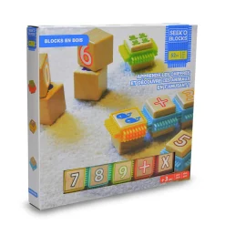 Bloc éducatif en bois chiffres et animaux 52 pièces
