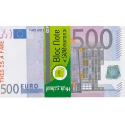Bloc notes billets de 500 euros