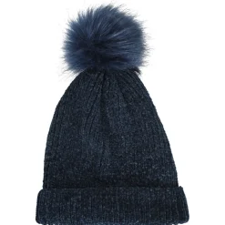 Bonnet chenille acrylique uni bleu 30x20.5x9