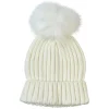 Bonnet en laine avec pompon blanc
