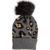 Bonnet Leopard Pompon en Acrylique