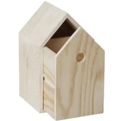 Boîte à tiroir en forme de maison bois