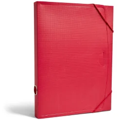 Boîte archive plastique dos 4cm rouge