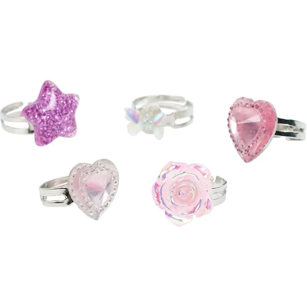 Boîte avec 5 bagues réglables enfant - 3 modèles