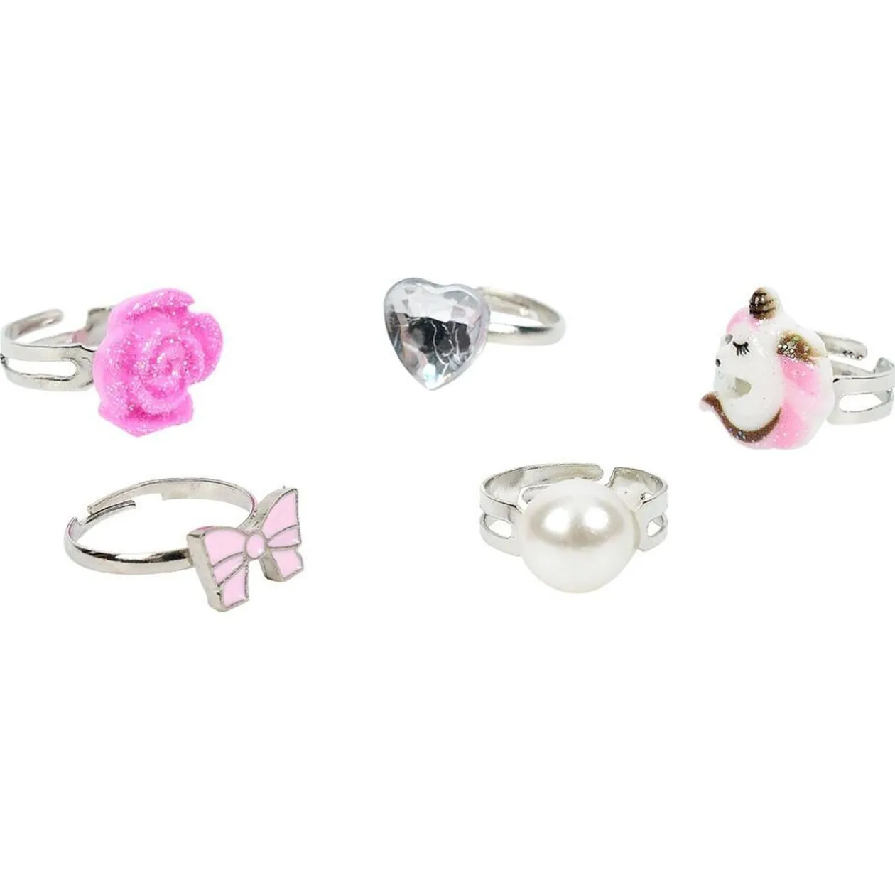 Boîte avec 5 bagues réglables enfant - 3 modèles