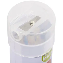 Boîte avec 12 crayons de couleur et taille crayon intégré