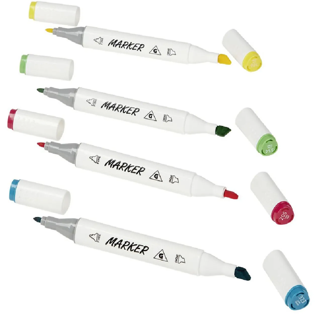 Boîte avec marqueur double pointe multicolore x36