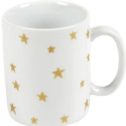 Boîte cadeau avec 4 tasses à café noir blanc doré