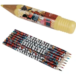 Boîte crayon avec crayon de couleur