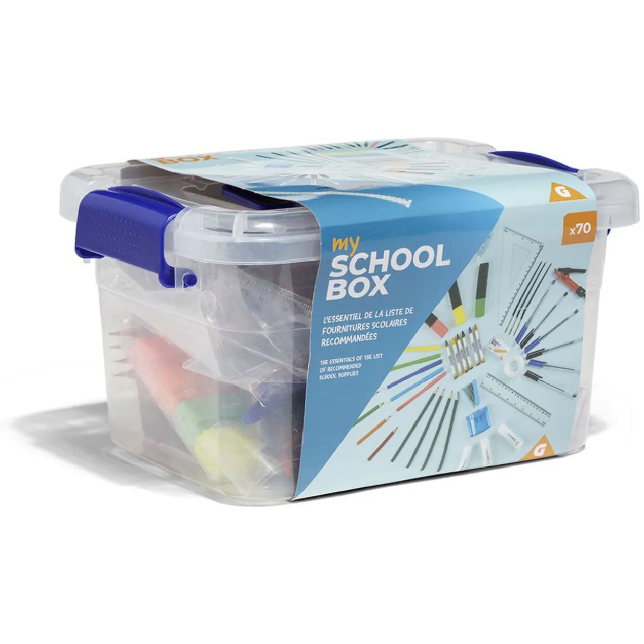 Boîte de fournitures scolaires - School box 70 pièces